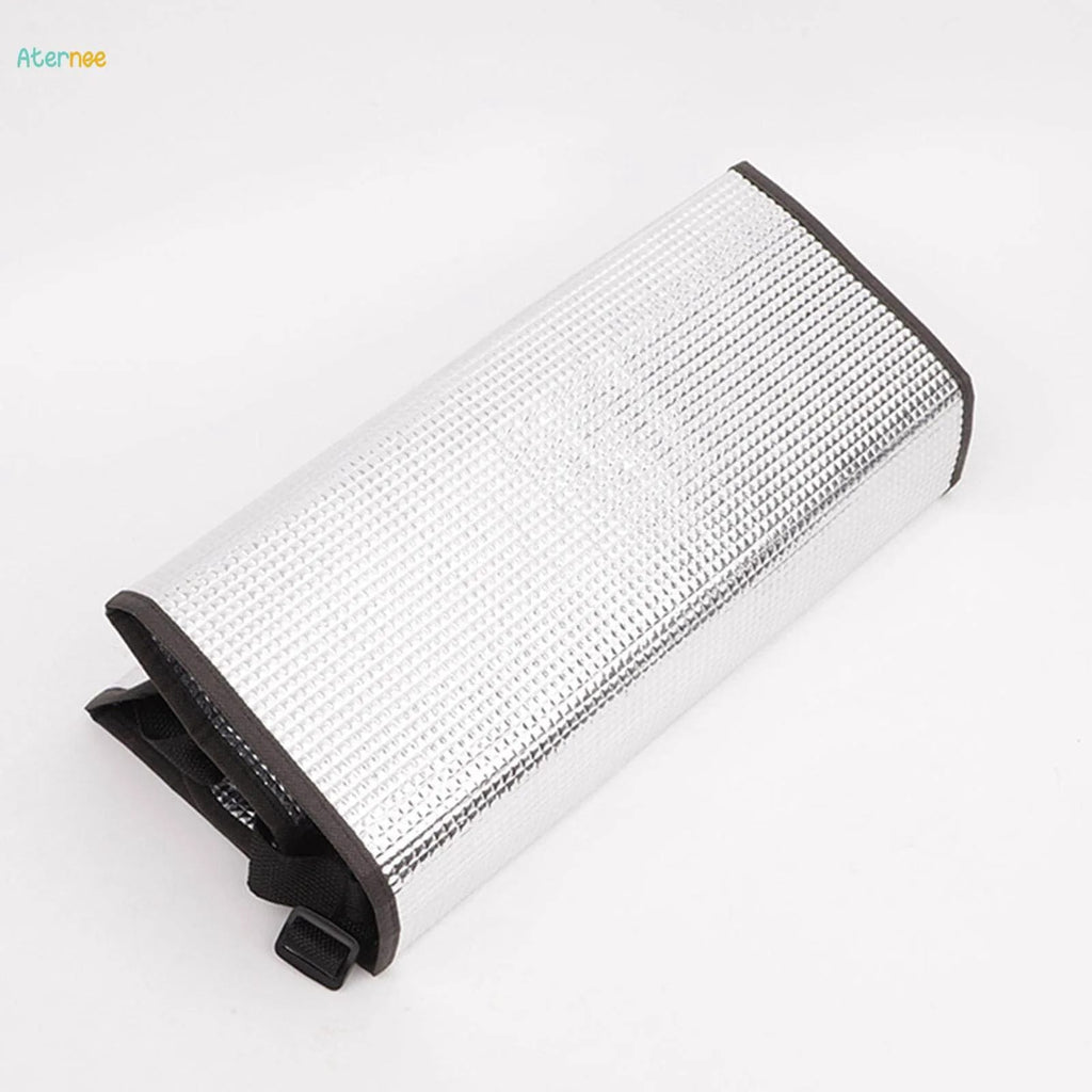 AC Outdoor Unit Sunshade Cover 3mm – Silver Foil Reflective Heat Shield & Dust Protector for Air Conditioner External Units  With Clip