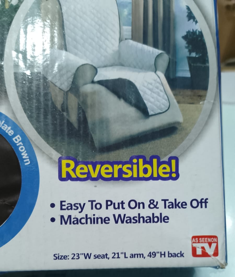 (single SofaR COVER) EVERSIBLE WASHABLE COUCH Sofa COAT COVER -