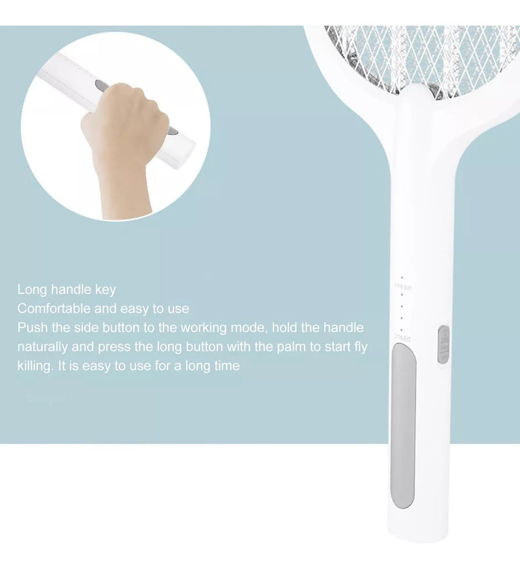 Rechargeable Electric Mosquito Killer Racket 2 In 1 LED Flash Light  (Random Color)
