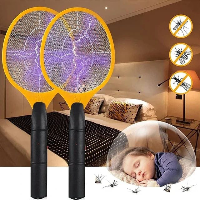 Electric Mosquito Killer Racket 2 In 1 LED Flash Light (Random Color)