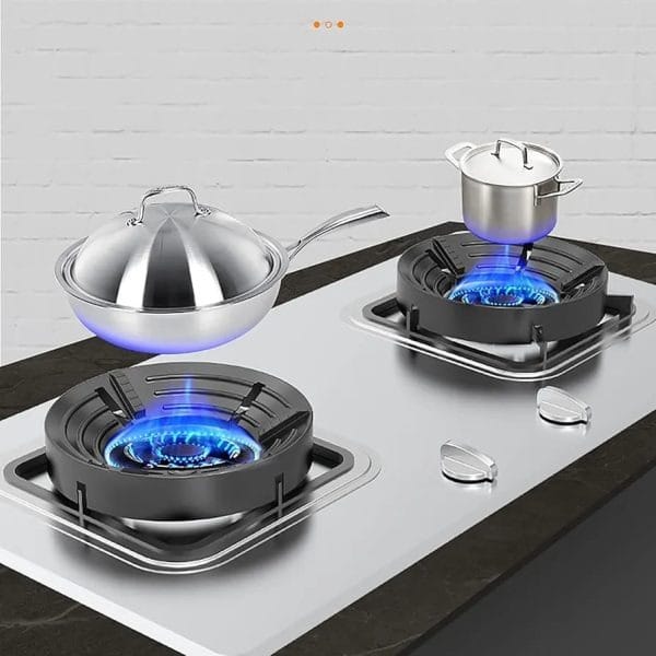 Gas Stove Burner Stand | Non‑Slip Bracket | 3D Windproof Hood | Universal Cast Iron Cook Top Parts