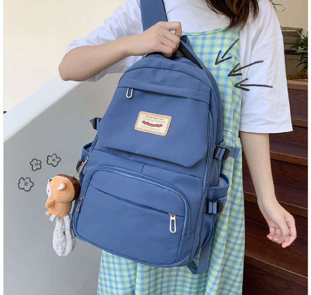 Korean Style School Bag | Large Capacity Nylon Backpack | Teenagers Girls Laptop Work School