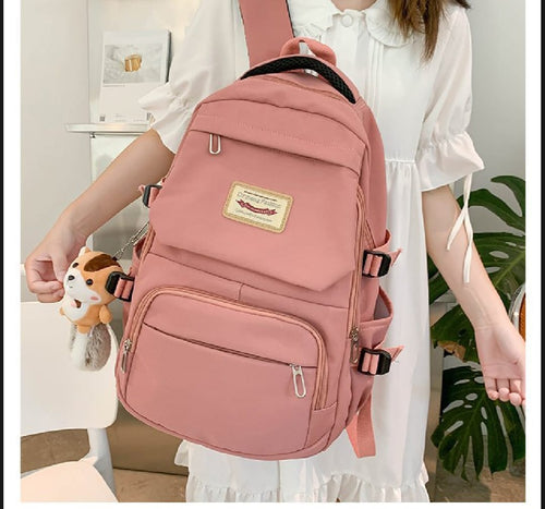 Korean Style School Bag | Large Capacity Nylon Backpack | Teenagers Girls Laptop Work School