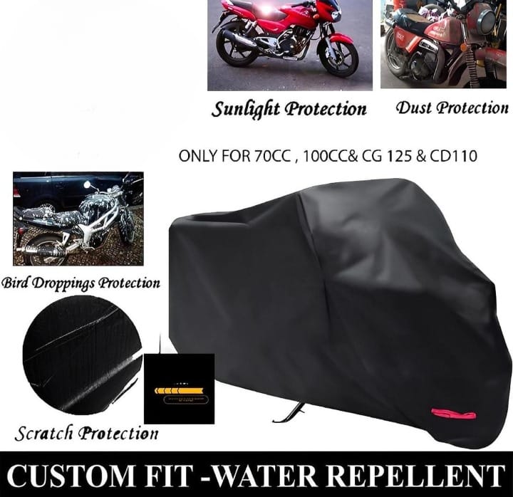 Bike Top Cover – Water &amp; Scratch Proof Parachute – Fits CD70CC and 125CC Bikes (Random color)
