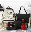5 Set Backpack For Teenager Girl Waterproof High Capacity School Bags Female Student Cute BookBags